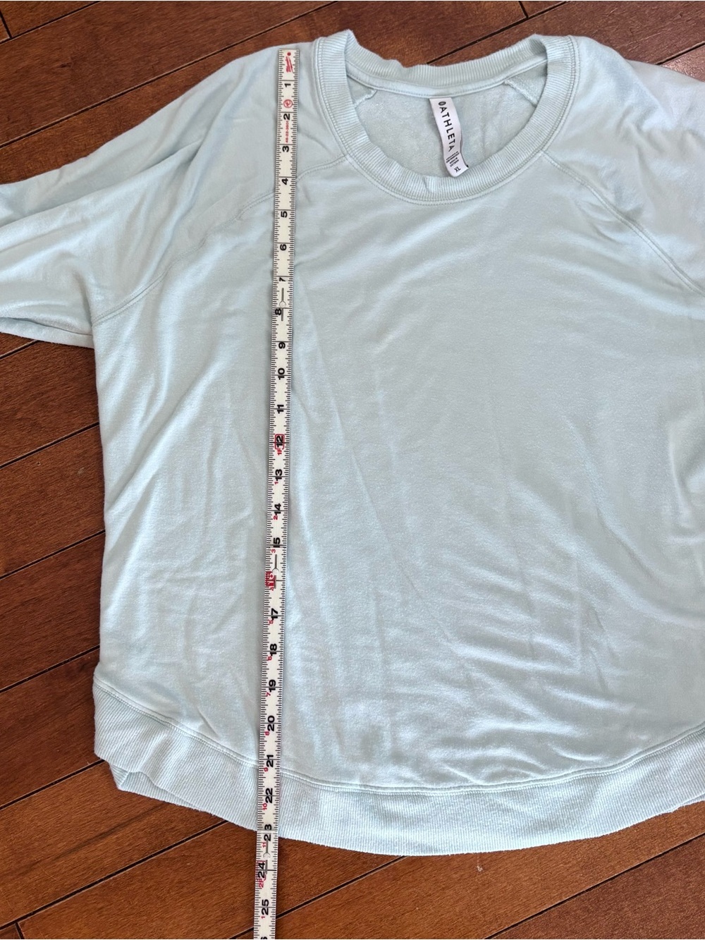 Athleta Light Blue Scoop Hem Crewneck Pullover - Picture 6 of 8